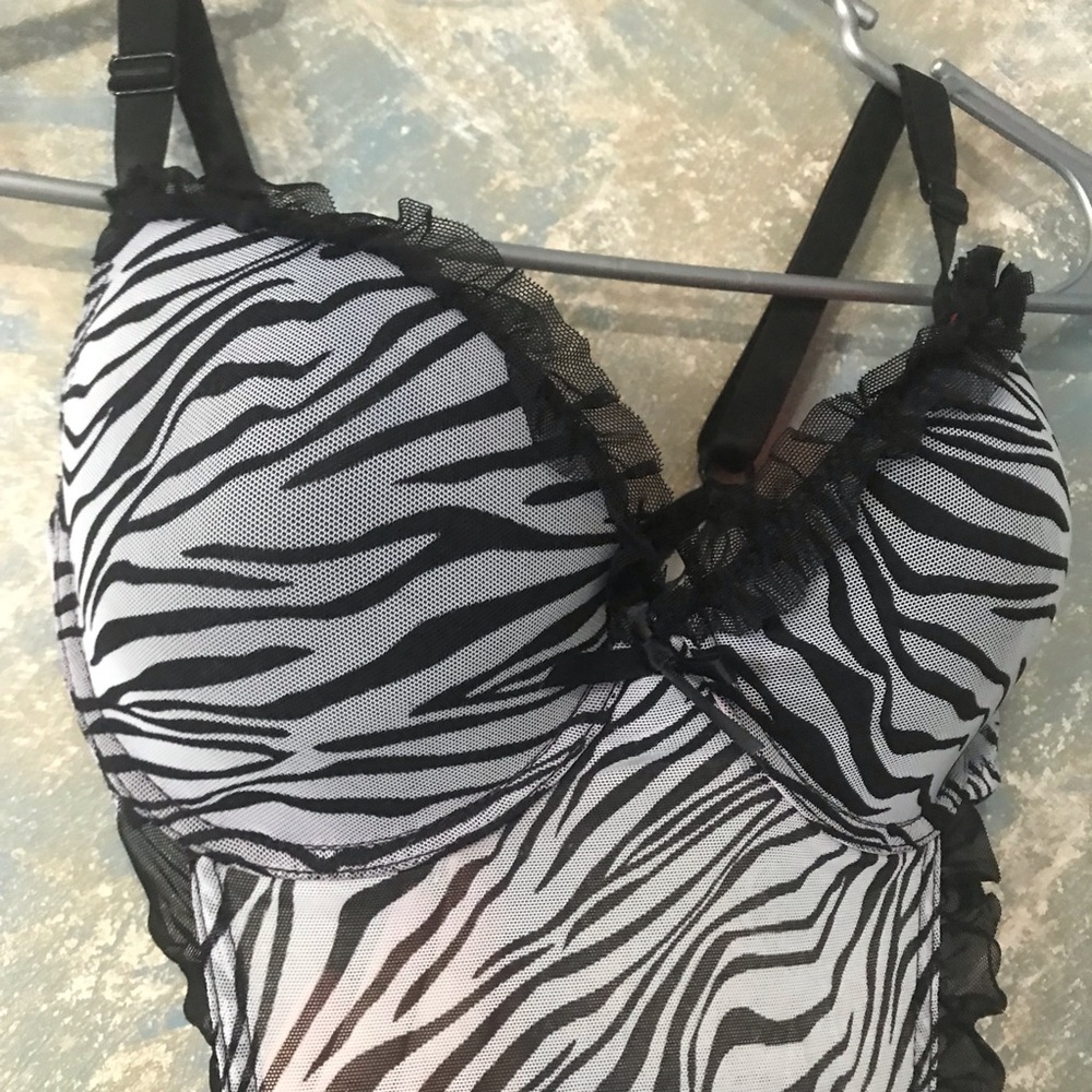 Sexy Apron Lingerie - zebra print - bra